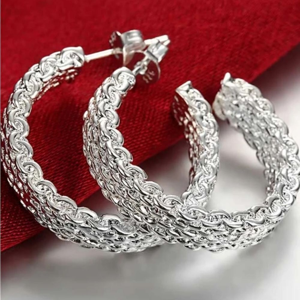 Classy Sterling Silver Hoop Earrings